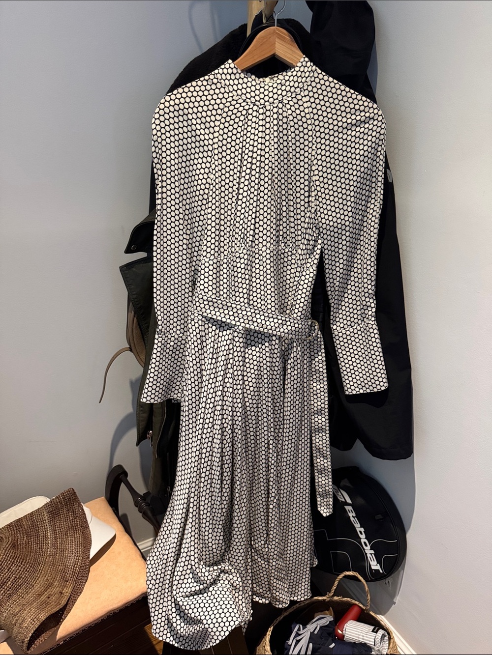 Diane Von Furstenberg Black & White Polka Dot Maxi Dress